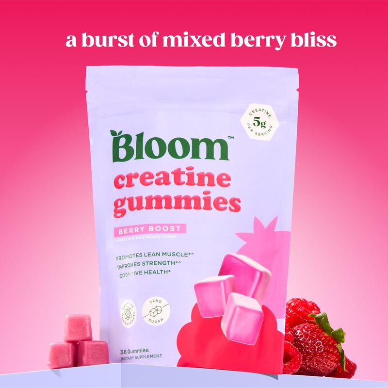 Bloom Nutrition Creatine Gummies - Energy, Cognitive Health & Post-Workout Muscle Recovery Promotes & Muscle Improves Strength Cognitive Health
