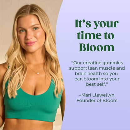 Bloom Nutrition Creatine Gummies - Energy, Cognitive Health & Post-Workout Muscle Recovery Promotes & Muscle Improves Strength Cognitive Health
