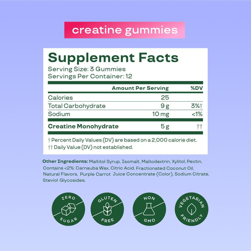 Bloom Nutrition Creatine Gummies - Energy, Cognitive Health & Post-Workout Muscle Recovery Promotes & Muscle Improves Strength Cognitive Health