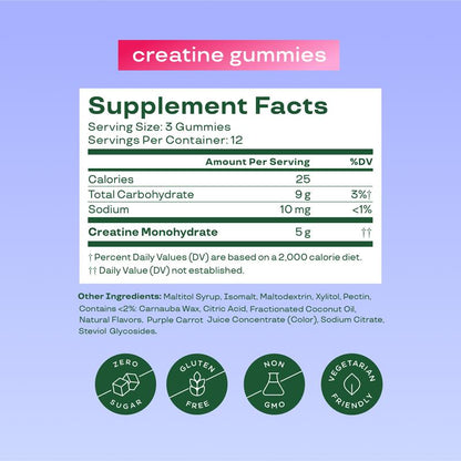 Bloom Nutrition Creatine Gummies - Energy, Cognitive Health & Post-Workout Muscle Recovery Promotes & Muscle Improves Strength Cognitive Health